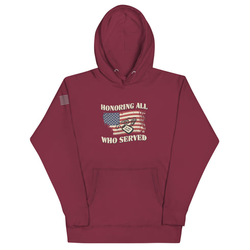 Honoring All Who Served Unisex Hoodie - Mainstream Freedom