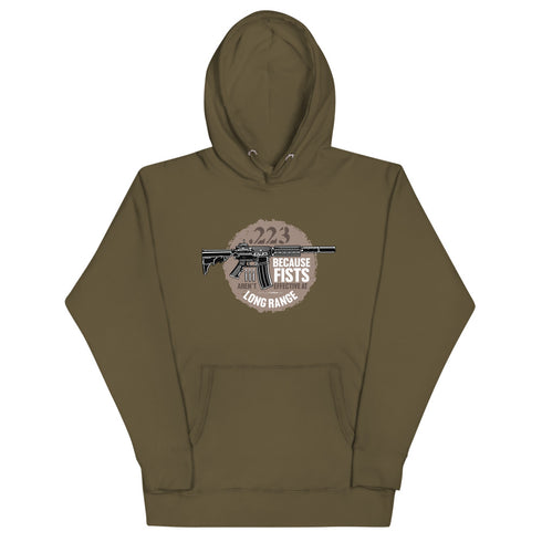 .223 Because Fists Aren't Effective At Long Range Pro 2nd Amendment Hoodie - Mainstream Freedom