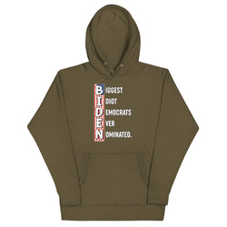 Biggest Idiot Democrats Ever Nominated. Biden Unisex Hoodie - Mainstream Freedom