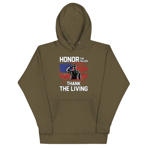 Honor The Fallen Thank The Living Memorial Day Unisex Hoodie - Mainstream Freedom