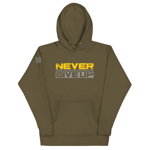 Never Give Up Unisex Hoodie - Mainstream Freedom