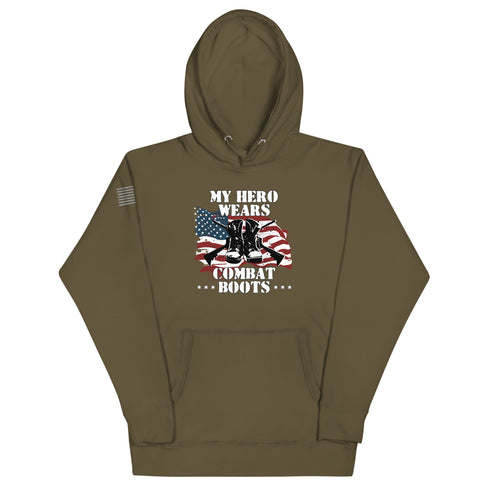 My Hero Wears Combat Boots Unisex Hoodie - Mainstream Freedom