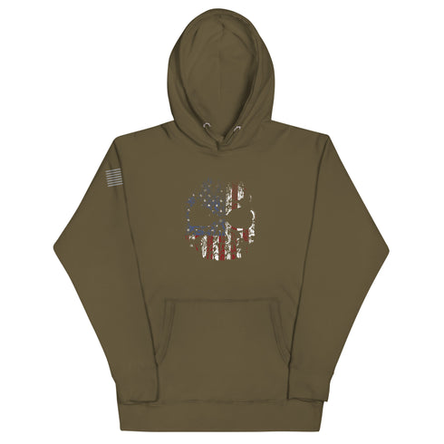 USA Skull Unisex Hoodie - Mainstream Freedom