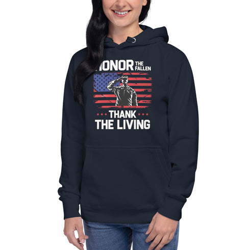 Honor The Fallen Thank The Living Memorial Day Unisex Hoodie - Mainstream Freedom