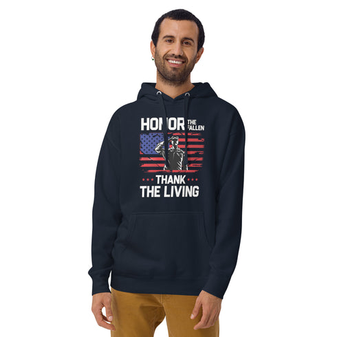 Honor The Fallen Thank The Living Memorial Day Unisex Hoodie - Mainstream Freedom