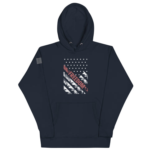 Freedom Grunge Flag Unisex Hoodie - Mainstream Freedom