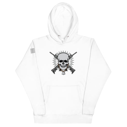 Skull with Guns and Bullets Unisex Hoodie - Mainstream Freedom