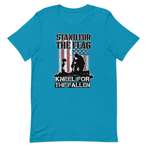 Stand For The Flag Kneel For The Fallen Short-sleeve unisex t-shirt - Mainstream Freedom