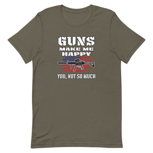 Guns Make Me Happy You, Not So Much Pro Gun Pro 2a Short-sleeve t-shirt - Mainstream Freedom