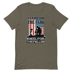 Stand For The Flag Kneel For The Fallen Short-sleeve unisex t-shirt - Mainstream Freedom