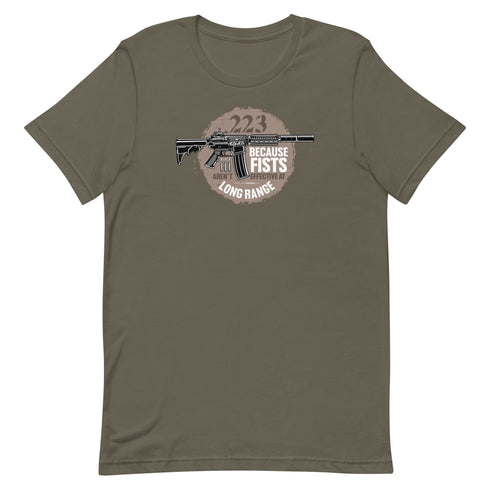 .223 Because Fists Aren't Effective Short-sleeve Pro 2nd Amendment t-shirt - Mainstream Freedom