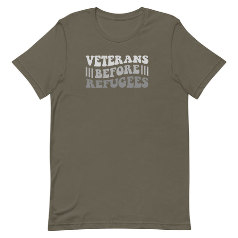 Veterans Before Refugees Unisex t-shirt - Mainstream Freedom