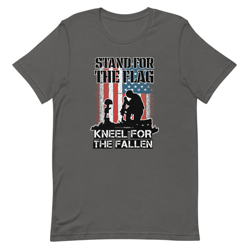 Stand For The Flag Kneel For The Fallen Short-sleeve unisex t-shirt - Mainstream Freedom