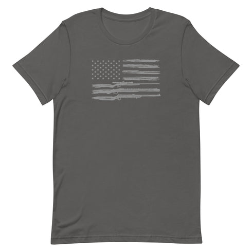Grunge American Flag with Guns Unisex t-shirt - Mainstream Freedom