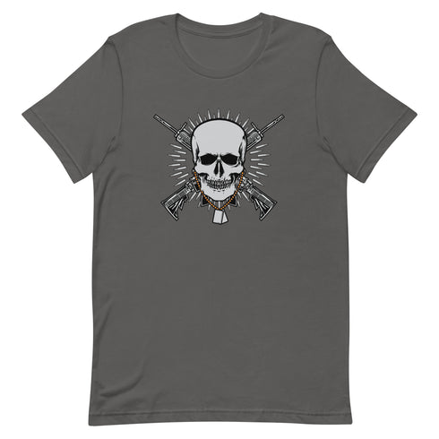 Skull with Guns and Bullets Unisex t-shirt - Mainstream Freedom