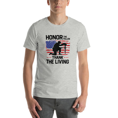 Honor The Fallen Thank The Living Memorial Day Short-sleeve unisex t-shirt - Mainstream Freedom