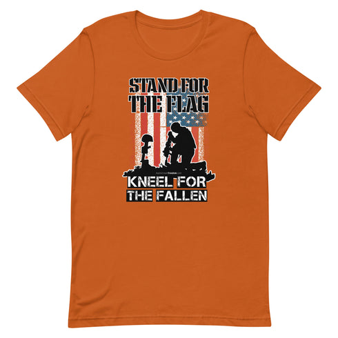 Stand For The Flag Kneel For The Fallen Short-sleeve unisex t-shirt - Mainstream Freedom