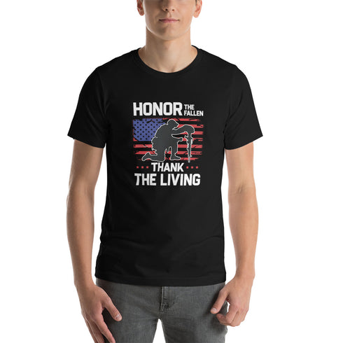 Honor The Fallen Thank The Living Memorial Day Short-sleeve unisex t-shirt - Mainstream Freedom