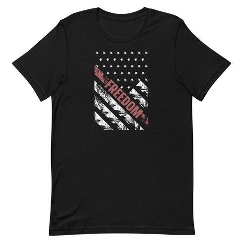 Freedom American Flag Grunge Style Military Patriotic Pro America Graphic t-shirt - Mainstream Freedom