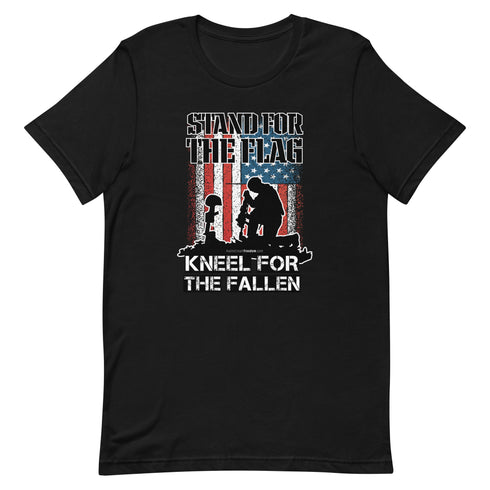 Stand For The Flag Kneel For The Fallen Short-sleeve unisex t-shirt - Mainstream Freedom