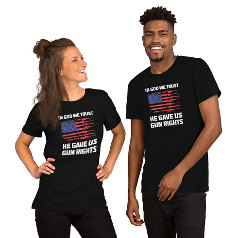 In God We Trust, He Gave Us Gun Rights Pro Gun Pro 2a Pro America Short-sleeve unisex t-shirt - Mainstream Freedom