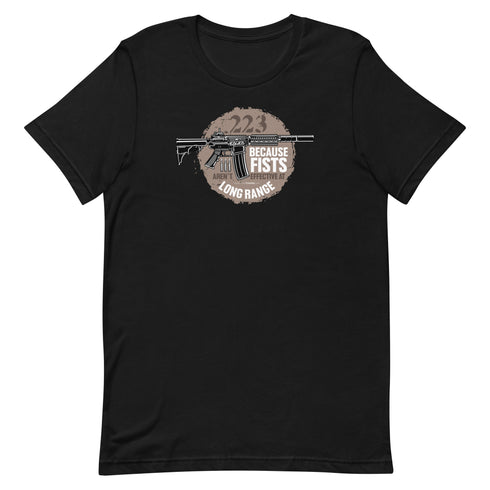 .223 Because Fists Aren't Effective Short-sleeve Pro 2nd Amendment t-shirt - Mainstream Freedom