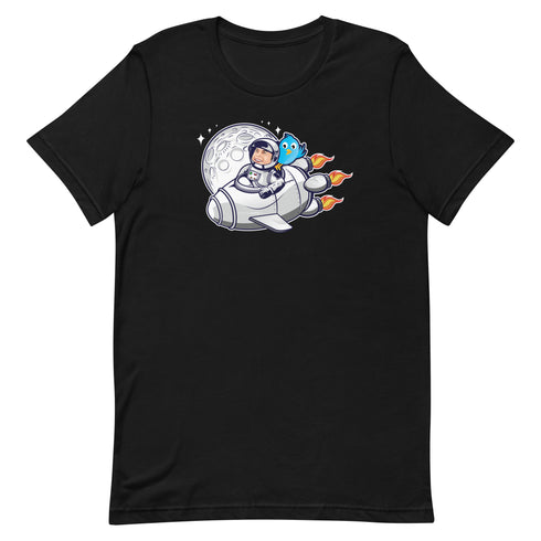 Elon Musk On A Spaceship With Twitter On Board Short-sleeve unisex t-shirt Elon Musk t-shirt - Mainstream Freedom