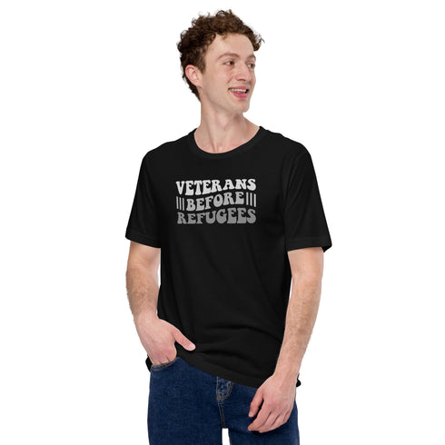 Veterans Before Refugees Unisex t-shirt - Mainstream Freedom