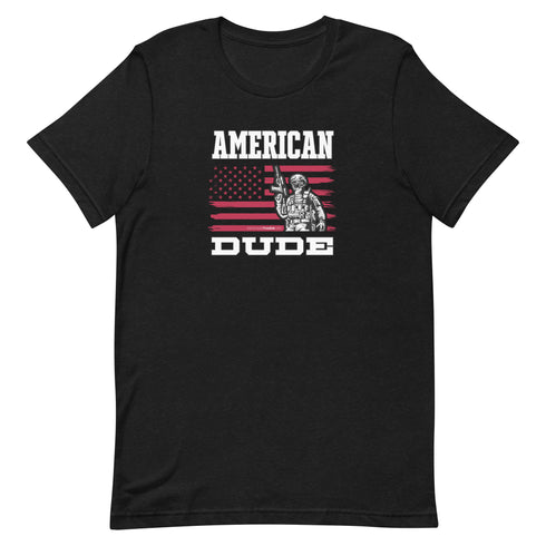 American Dude With American Flag Patriotic Graphic t-shirt - Mainstream Freedom