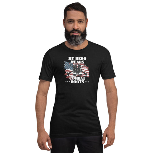 My Hero Wears Combat Boots Pro Military Patriotic t-shirt - Mainstream Freedom