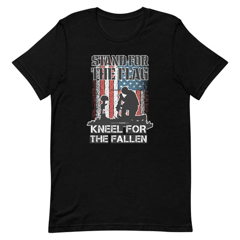 Stand For The Flag Kneel For The Fallen Short-sleeve unisex t-shirt - Mainstream Freedom