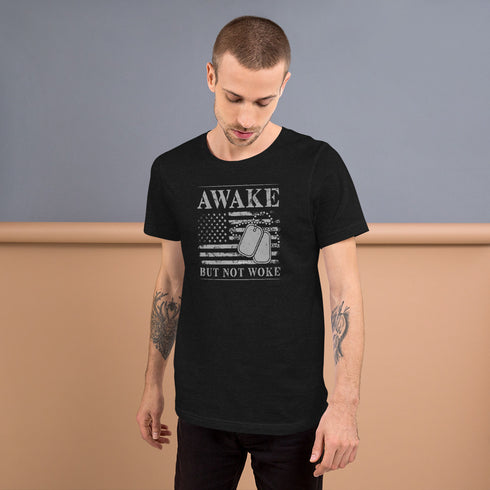 Awake But Not Woke Unisex t-shirt - Mainstream Freedom