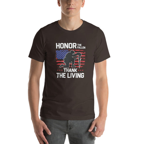 Honor The Fallen Thank The Living Memorial Day Short-sleeve unisex t-shirt - Mainstream Freedom