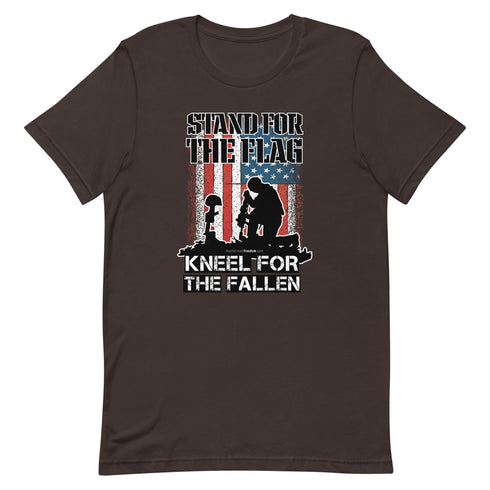 Stand For The Flag Kneel For The Fallen Short-sleeve unisex t-shirt - Mainstream Freedom