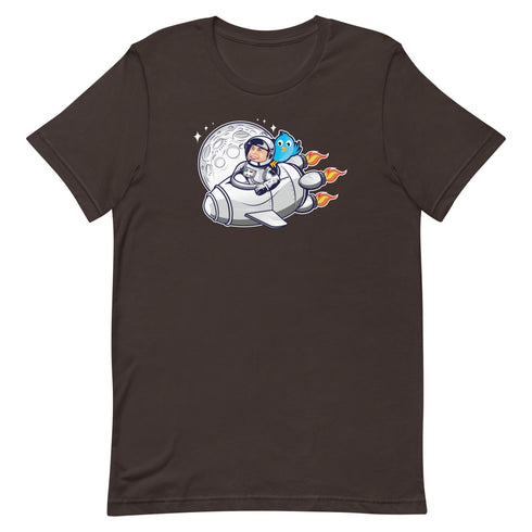 Elon Musk On A Spaceship With Twitter On Board Short-sleeve unisex t-shirt Elon Musk t-shirt - Mainstream Freedom