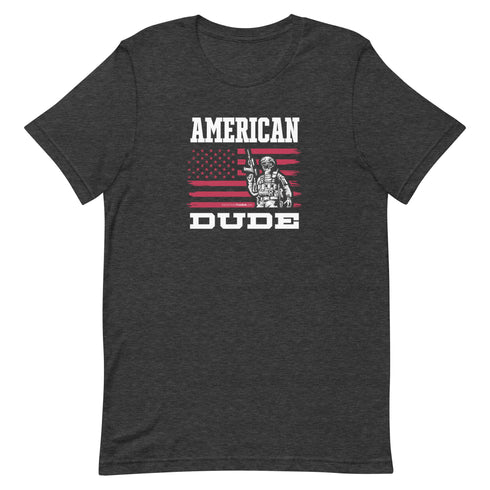 American Dude With American Flag Patriotic Graphic t-shirt - Mainstream Freedom