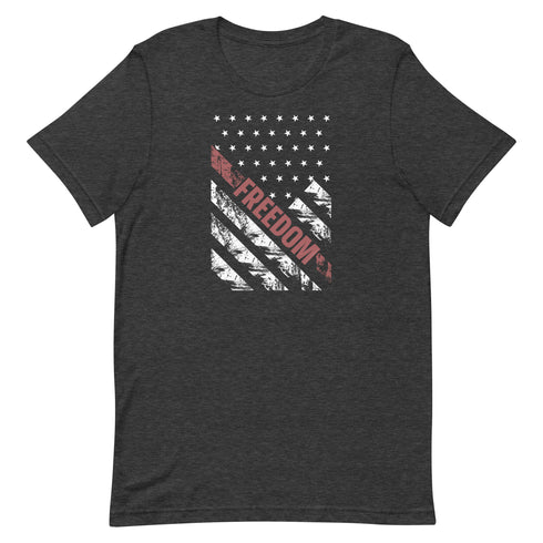 Freedom American Flag Grunge Style Military Patriotic Pro America Graphic t-shirt - Mainstream Freedom