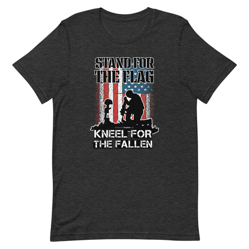 Stand For The Flag Kneel For The Fallen Short-sleeve unisex t-shirt - Mainstream Freedom