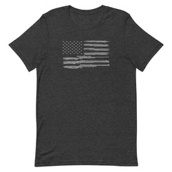 Grunge American Flag with Guns Unisex t-shirt - Mainstream Freedom