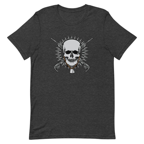 Skull with Guns and Bullets Unisex t-shirt - Mainstream Freedom