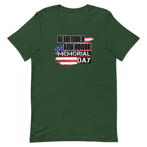 Remember and Honor Memorial Day Short-sleeve unisex t-shirt - Mainstream Freedom