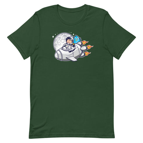 Elon Musk On A Spaceship With Twitter On Board Short-sleeve unisex t-shirt Elon Musk t-shirt - Mainstream Freedom