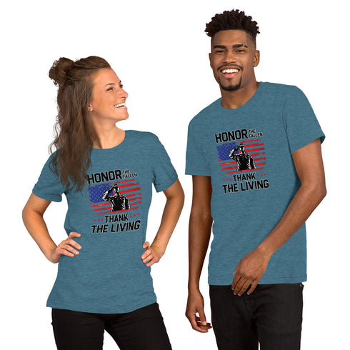 Honor The Fallen Thank The Living Memorial Day Short-sleeve unisex t-shirt - Mainstream Freedom