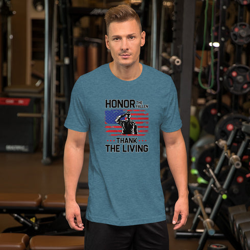 Honor The Fallen Thank The Living Memorial Day Short-sleeve unisex t-shirt - Mainstream Freedom