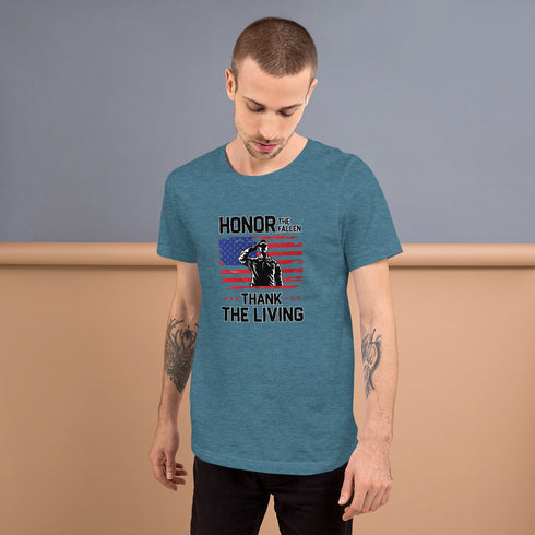Honor The Fallen Thank The Living Memorial Day Short-sleeve unisex t-shirt - Mainstream Freedom