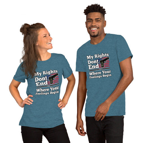 My Rights Don't End Where Your Feelings Begin Short-sleeve unisex t-shirt - Mainstream Freedom