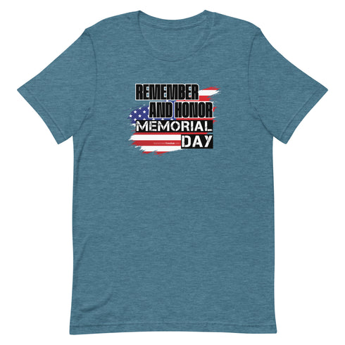 Remember and Honor Memorial Day Short-sleeve unisex t-shirt - Mainstream Freedom