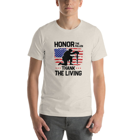 Honor The Fallen Thank The Living Memorial Day Short-sleeve unisex t-shirt - Mainstream Freedom