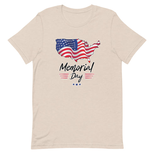 Memorial Day American Flag Short-sleeve unisex t-shirt - Mainstream Freedom