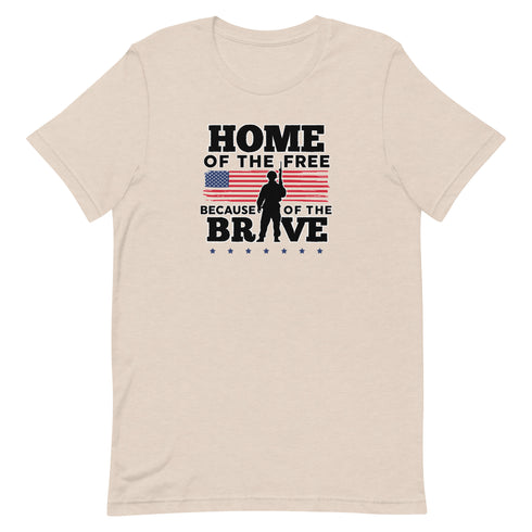 Home Of The Free Because Of The Brave Memorial Day Short-sleeve unisex t-shirt - Mainstream Freedom